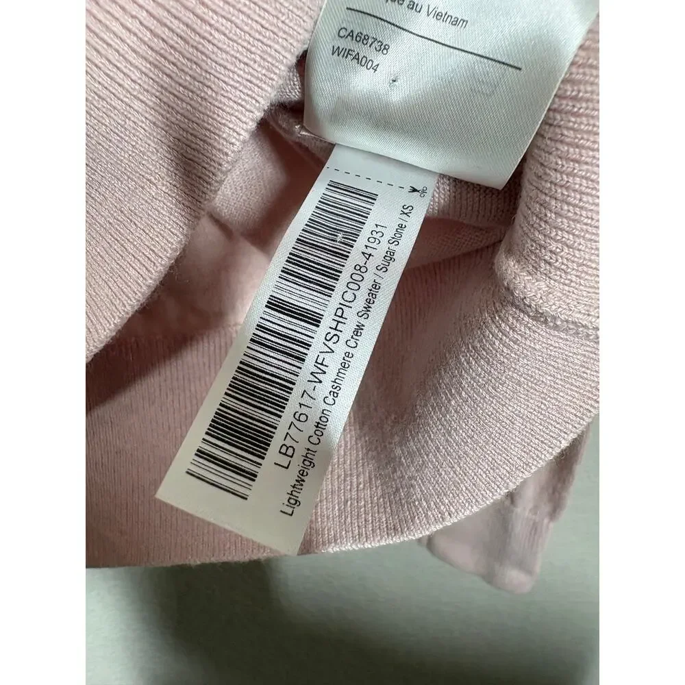 Quince XS Lightweight Cotton Cashmere Crew Sweater Sugar Stone Pink Pullover